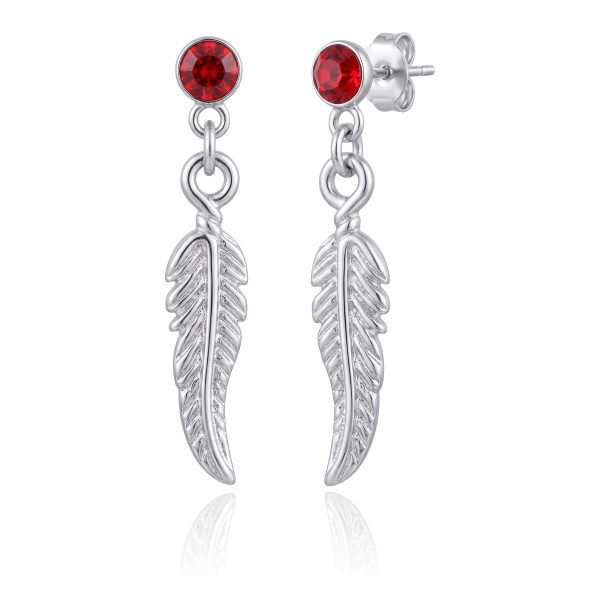 Aretes Círculo Zirconia y Pluma