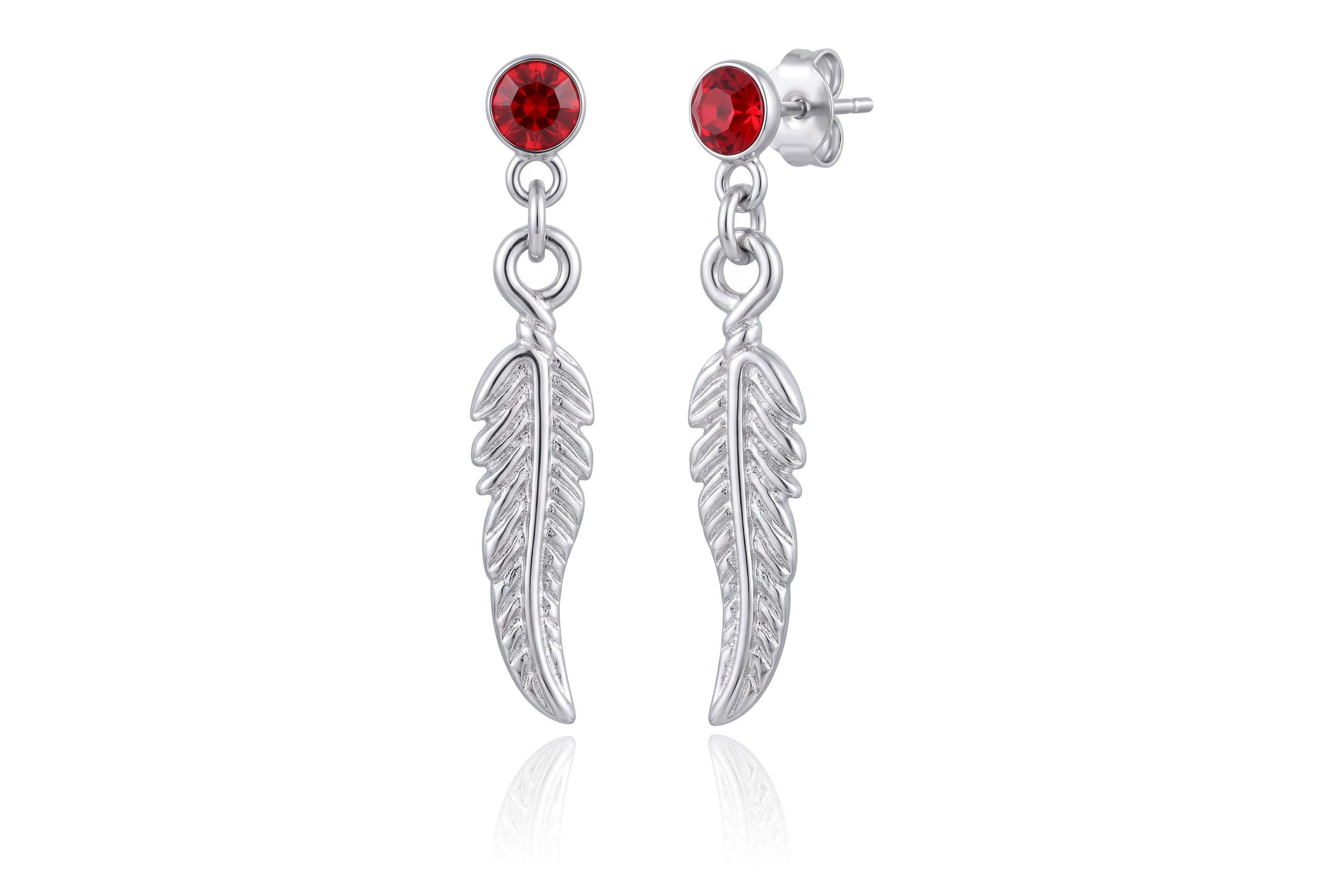 Aretes Círculo Zirconia y Pluma