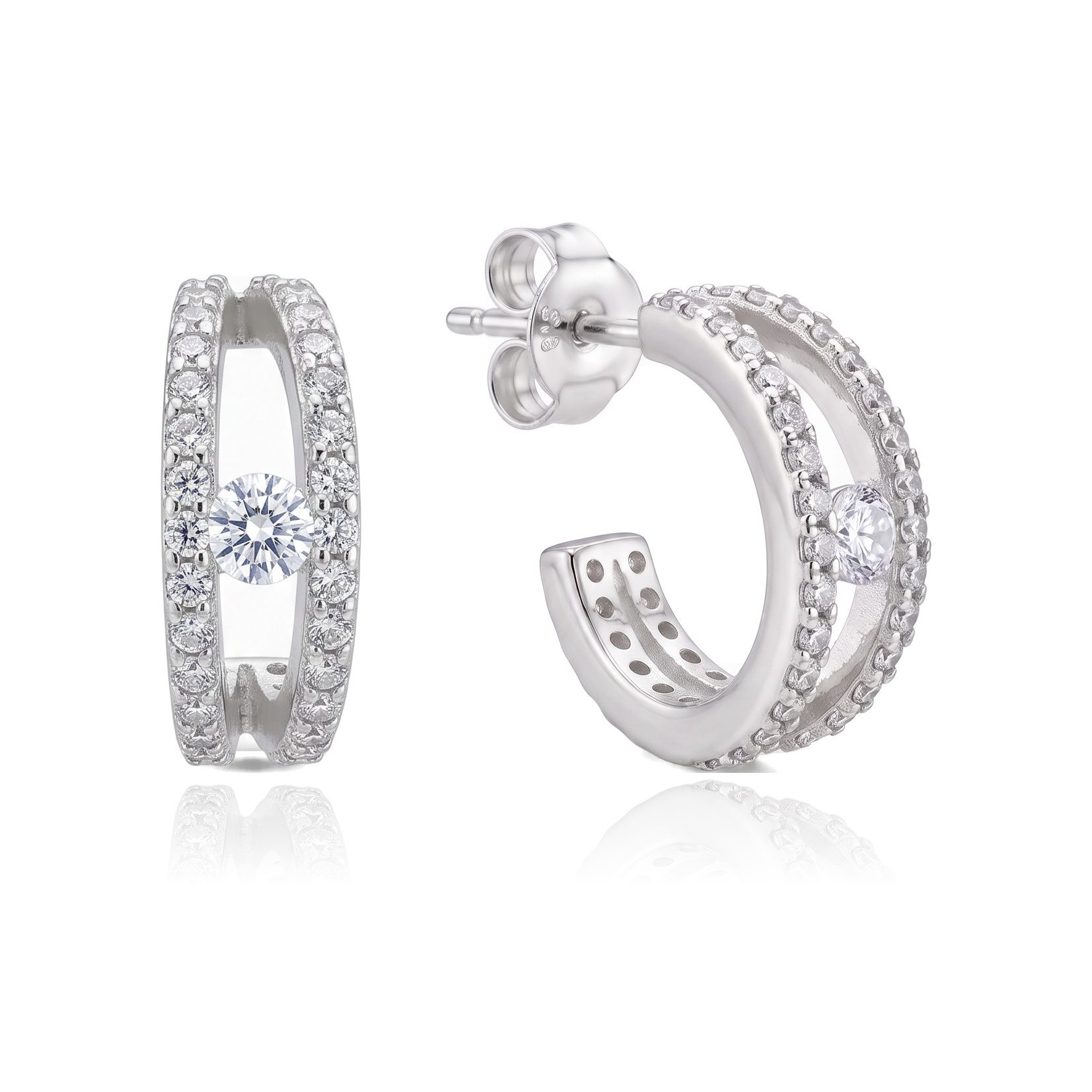 Aretes Medios Arracadas y Zirconia