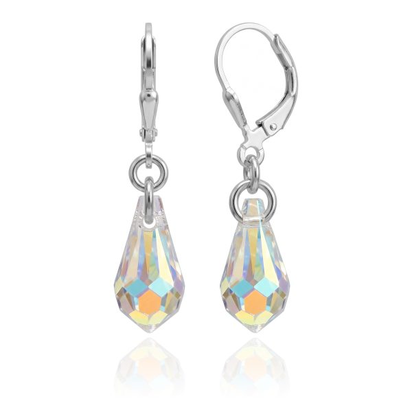 Aretes Gota Facetada Cristal
