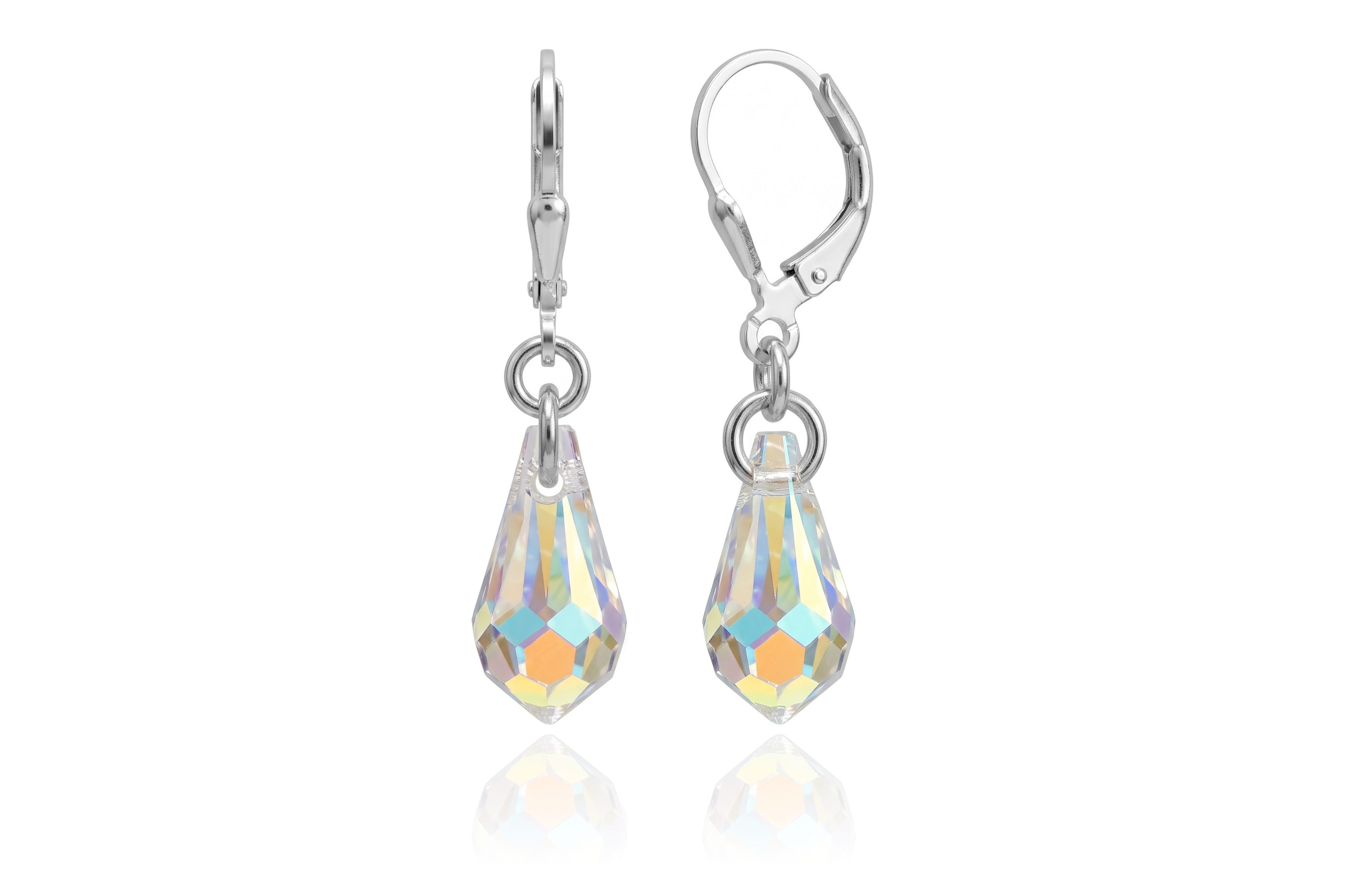 Aretes Gota Facetada Cristal
