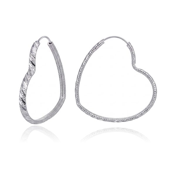 Arracadas Corazón Diamantado 4cm